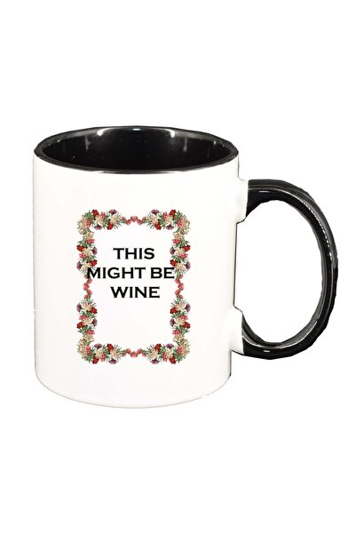 INOVATIX Cana alba personalizata, Flori, This might be wine, interior negru, ...