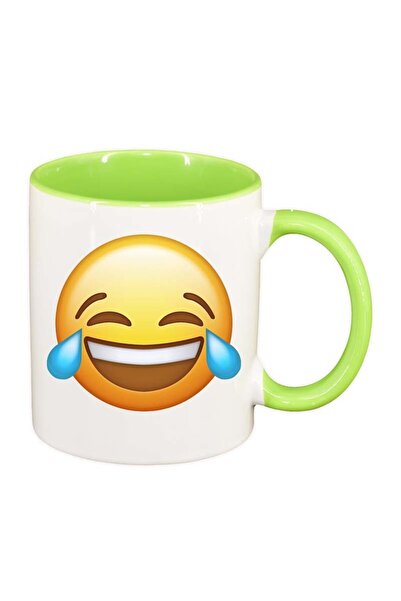 INOVATIX Cana alba personalizata, Emoji LOL, interior verde deschis, D33, INO...