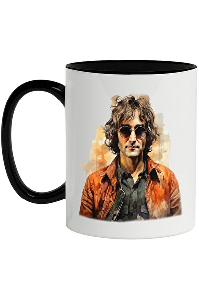 INOVATIX Персонализирана бяла чаша, Джон Ленън, Певец, Артист, Музикант, с че...