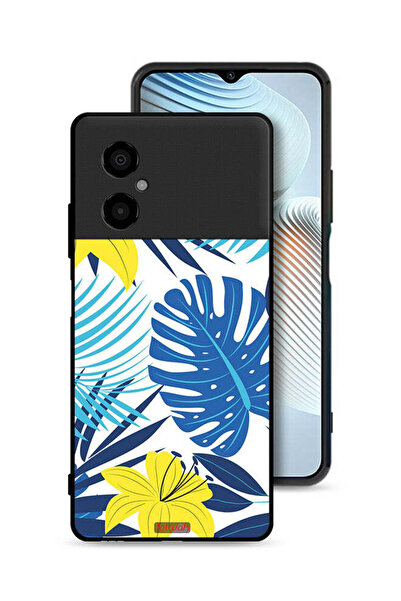 Tolwak غطاء حماية لهاتف Xiaomi Poco M4 5G برسومات ريش وزهور