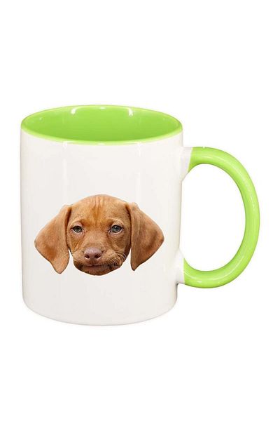 INOVATIX Personalized white mug, Dog, light green interior, D93, INOVATIX®. 330ml