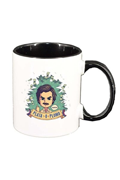 INOVATIX Cana Alba personalizată, Narcos - Pablo Escobar, interior negru, D13...