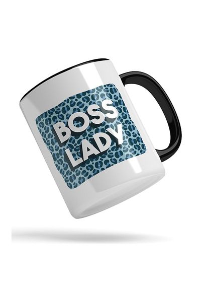 INOVATIX Personalized white mug, For the Best Boss, Boss Lady, with Black Handle, INOVATIX®. 330ml