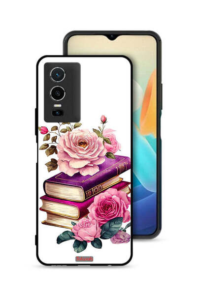 Tolwak غطاء حماية لهاتف Vivo Y76 5G بنقشة الورود والكتب