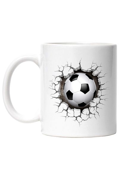 INOVATIX Personalized white mug, Ball, Football, Sports Lovers, Crack, INOVATIX®. 330ml
