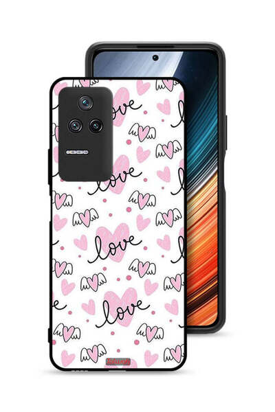 Tolwak Xiaomi Poco F4 Protective Case Cover Love And Heart Art Pattern