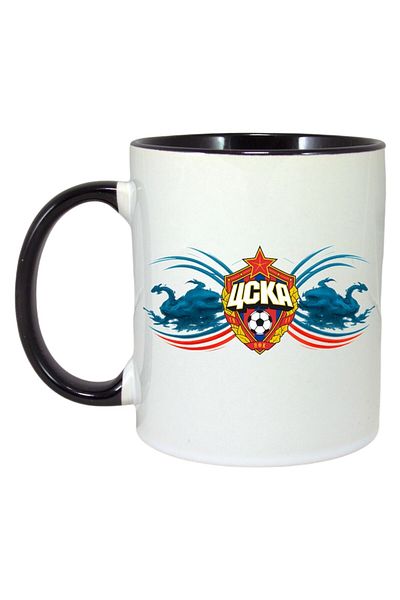 INOVATIX Personalized White Mug, Tska Moscow Russia, Black Handle and Interior, ®. 330ml