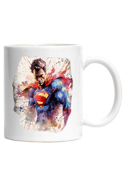 INOVATIX Personalized white mug, Superman, DC, Watercolor, Superhero, Costume, INOVATIX®. 330ml