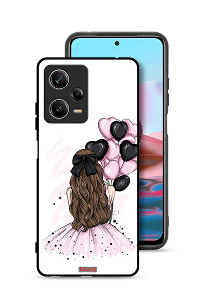 Tolwak غطاء حماية لهاتف شاومي ريدمي نوت 12 برو، يحمل رسمة فتاة تحمل بالونات