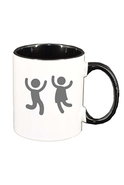 INOVATIX Персонализирана бяла чаша, Фигура, черен интериор, D264, INOVATIX®. ...