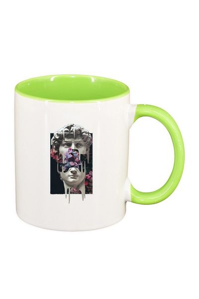 INOVATIX Personalized white mug, David, light green interior, D1455, INOVATIX®. 330ml
