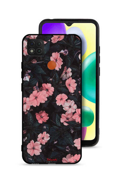 Tolwak غطاء حماية لهاتف شاومي ريدمي 10A - لون الخوخ والورود الصغيرة