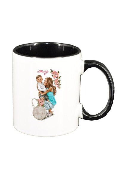 INOVATIX Cana alba personalizata, Princess, Mama Copil, Fetita, interior negr...