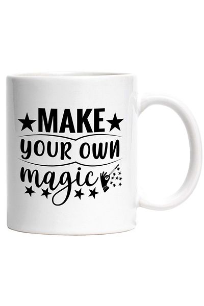 INOVATIX Personalized white mug, stars and the message Create your own magic, INOVATIX®. 330ml