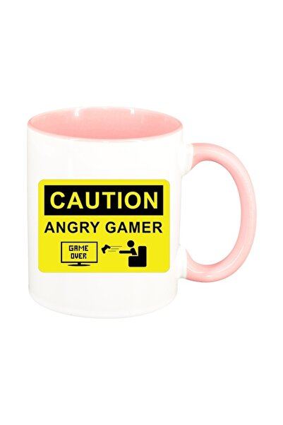 INOVATIX Cană albă personalizată, Gamer, Game Over, roz interior, D1377, INOV...