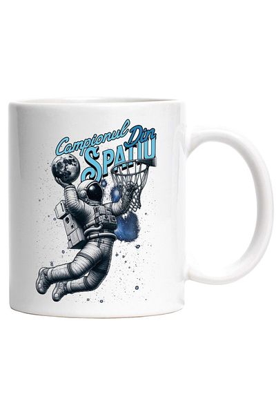 INOVATIX Personalized white mug, Basketball Astronaut - Space Champion, INOVATIX®. 330ml