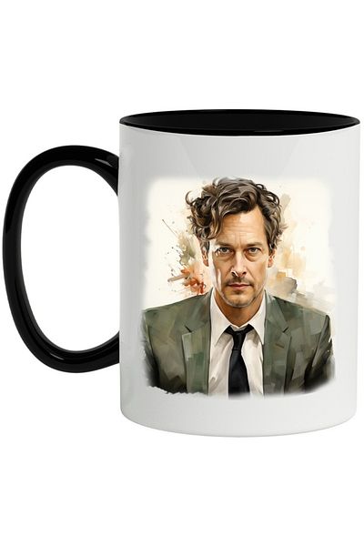 INOVATIX Personalized white mug, Colin Firth, Actor, Movie Star, Movies, with Black Handle, INOVATIX®. 330ml