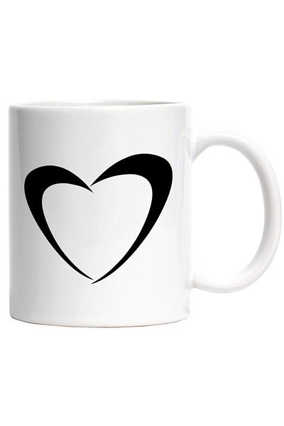 INOVATIX Personalized white mug, a heart - love, love, INOVATIX®. 330ml