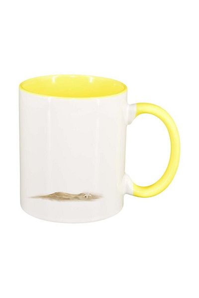 INOVATIX Personalized white mug, Sand, yellow interior, D215, INOVATIX®. 330ml