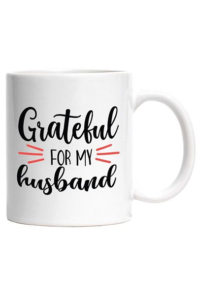 INOVATIX Personalized white mug, for a wife grateful for the husband she has, INOVATIX®. 330ml