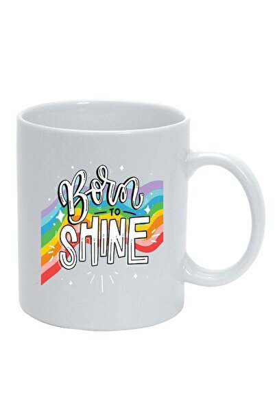 INOVATIX Cana alba personalizata, mesaj Born to Shine, alb, D1427, INOVATIX®....
