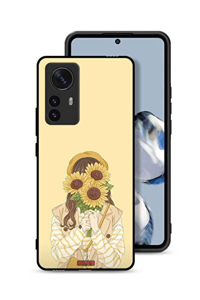 Tolwak غطاء حماية لهاتف شاومي 12 برو بنقشة عباد الشمس وإخفاء الوجه