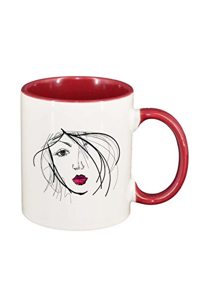 INOVATIX Cana alba personalizata, Portrait, interior rosu, D92, INOVATIX®. 330ml