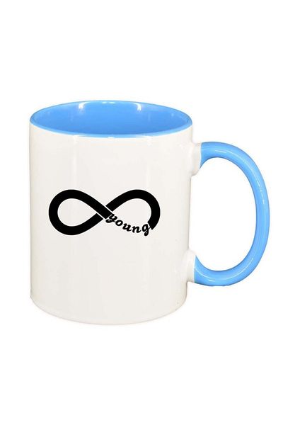 INOVATIX Personalized white mug, Young, blue interior, D407, INOVATIX®. 330ml