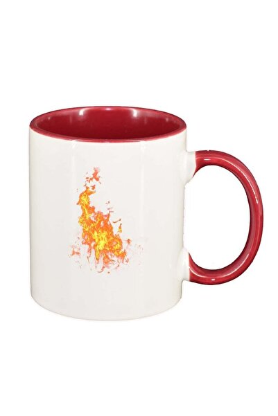 INOVATIX Cana alba personalizata, Fire, interior rosu, D258, INOVATIX®. 330ml