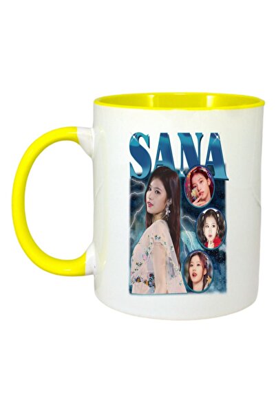 INOVATIX Cana Alba Personalizata, Formatia/trupa Sana 2, Maner Si Interior Galben, ®. 330ml