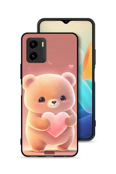 Tolwak Vivo Y15s Protective Case Cover Cute Little Panda Holding Heart