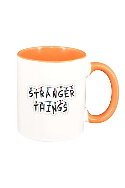 INOVATIX Cana alba personalizata, Stranger Things, interior portocaliu, D1297, INOVATIX®. 330ml