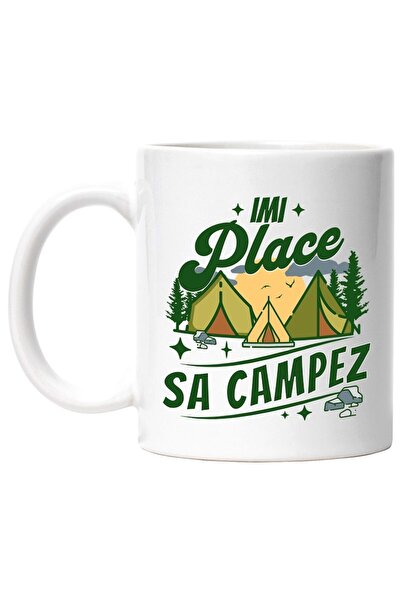 INOVATIX Cana alba personalizata, imi place sa campez cort in natura aventura padure, INOVATIX®. 330ml