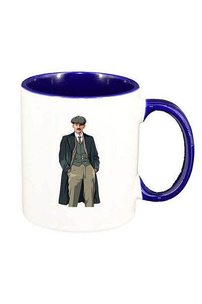 INOVATIX Cana alba personalizata, Peaky Blinders, interior albastru inchis, D1307, INOVATIX®. 330ml