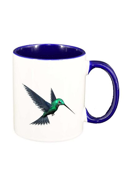 INOVATIX Cana alba personalizata, Bird, interior albastru inchis, D313, INOVATIX®. 330ml