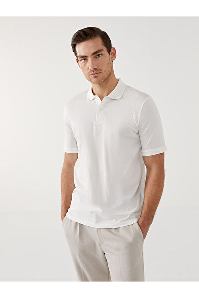 LC Waikiki Tricou bărbătesc din bumbac pieptănat cu mânecă scurtă cu gât polo...