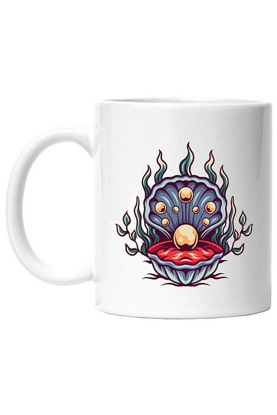 INOVATIX Personalized white mug, Pearls, Shell, Algae, Plants, Underwater, Leaves, INOVATIX®. 330ml