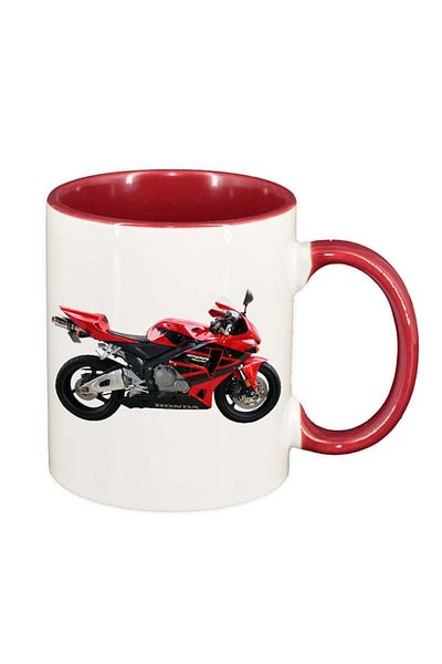 INOVATIX Cana alba personalizata, Motor, interior rosu, D40, INOVATIX®. 330ml