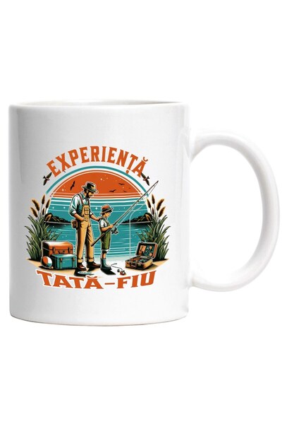 INOVATIX Cana alba personalizata, Iubitorii De Pescuit Experienta Tata Fiu Fa...