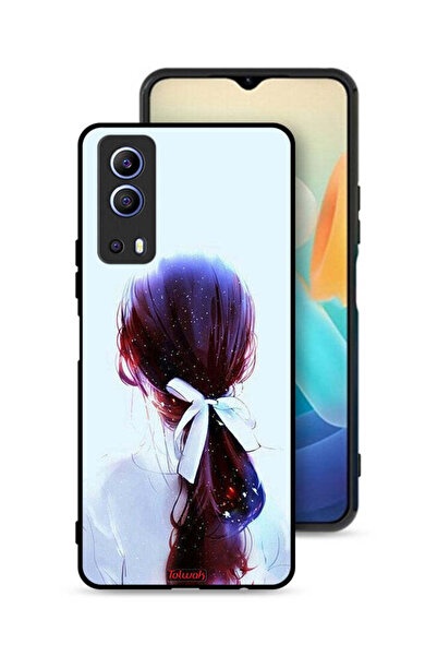 Tolwak غطاء حماية لهاتف Vivo iQOO Z3 5G بتصميم ربطة شعر مع رباط شعر وفن فتاة