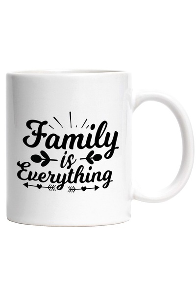 INOVATIX Cana alba personalizata, inimioare si ul Family is everything - fami...