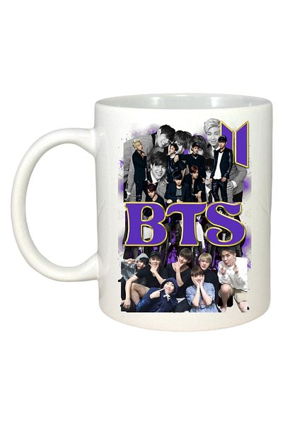 INOVATIX Personalized White Mug, Bts Band 8, White Handle and Interior, ®. 330ml