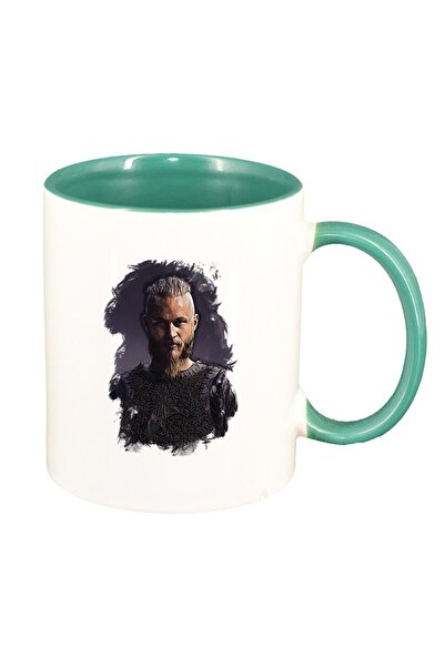 INOVATIX Cana alba personalizata, Vikingii, interior verde, D1437, INOVATIX®. 330ml