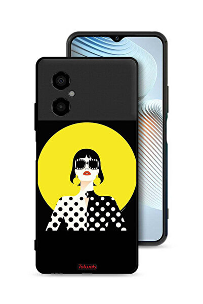 Tolwak Xiaomi Poco M4 5G Protective Case Cover Stylish Girl Art