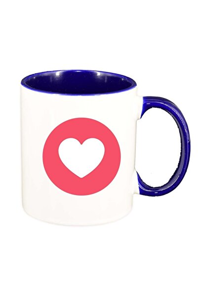 INOVATIX Персонализирана бяла чаша, Love, тъмносин интериор, D328, INOVATIX®....