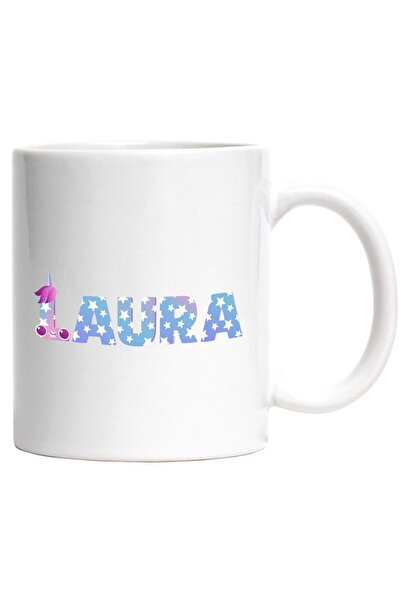 INOVATIX Εξατομικευμένη λευκή κούπα, Όνομα Λόρα, Μονόκερος, Πριγκίπισσα, Παρα...