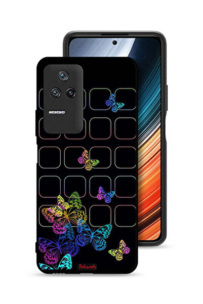 Tolwak Xiaomi Poco F4 Protective Case Cover Colorful Butterflies