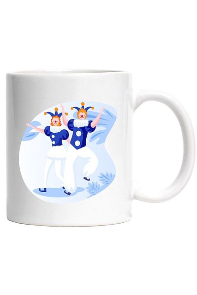 INOVATIX Personalized white mug, Clowns, Dancing, Owls, Collar, INOVATIX®. 330ml