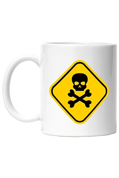 INOVATIX Cana alba personalizata, Semn, Pericol, Craniu, Oase, INOVATIX®. 330ml