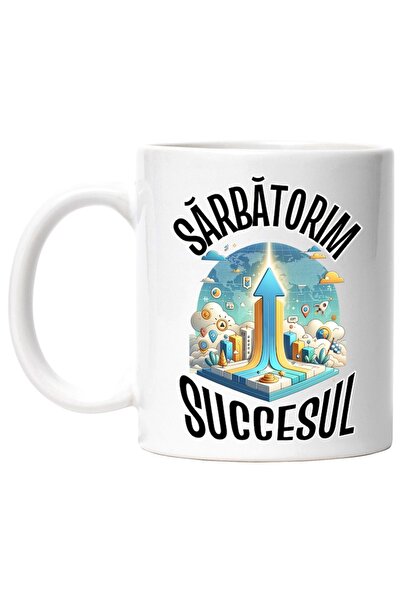 INOVATIX Cana alba personalizata, Sarbatorim succes, nava spatiala decolare a...